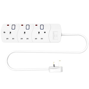 RR 13A 3 Gang 5M Universal Extension Socket with Neon EB3NSU2B