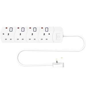 RR 13A 4 Gang 5M Universal Extension Socket with Neon EB4NSU2B
