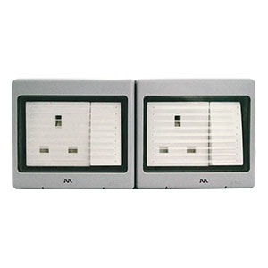 RR 13A Twin Switched Socket Outlet Weather Proof WP3002 IP-56